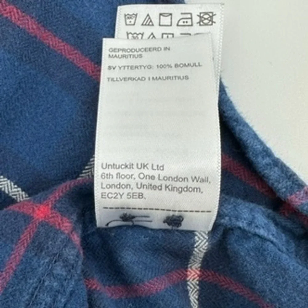UNTUCKit Mens XL Nottingham Plaid‎ Long Sleeve Button Down Shirt Blue Red White